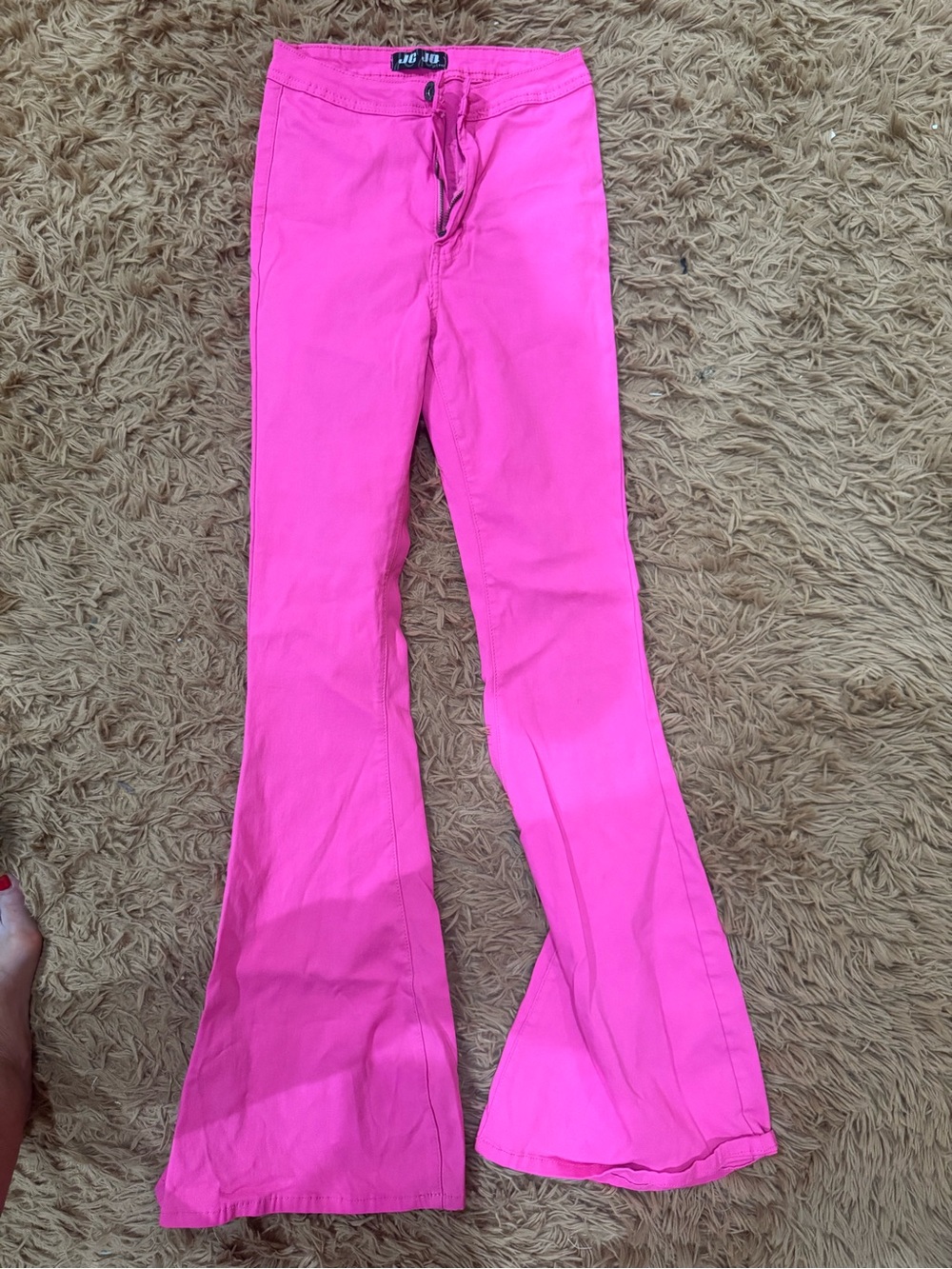 Women’s Bright Pink Flared Jeans - High Rise